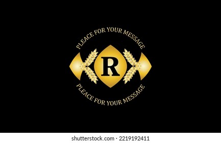 Initial R monogram template. Vintage logo for cafe, bar, restaurant, invitation. Business style and company brand.