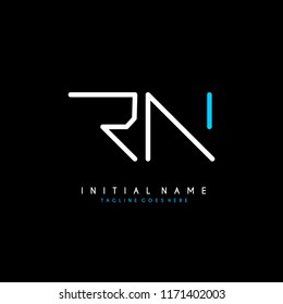 Initial R N minimalist modern logo identity vector