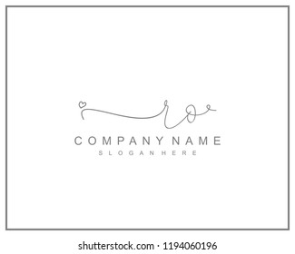 Initial R O handwriting logo template vector