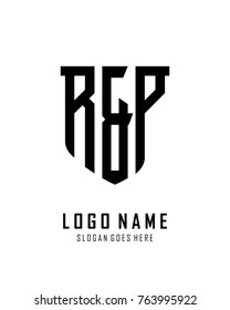 Initial R & P abstract shield logo template vector