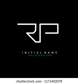 Initial R P minimalist modern logo identity vector