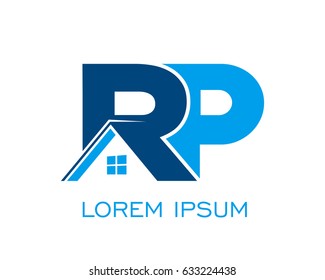 initial R P real estate logo vector