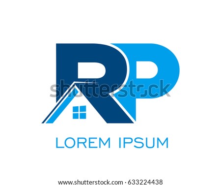 initial R P real estate logo vector