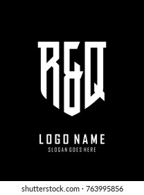 Initial R & Q abstract shield logo template vector