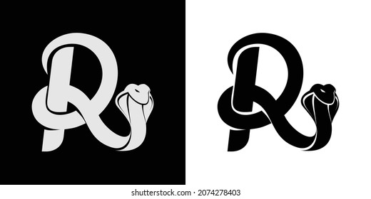 initial R for reptile and snake lovers logo