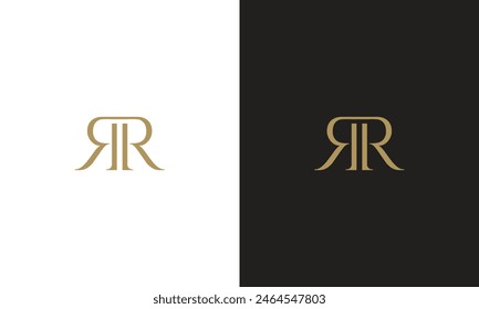 Initial r RR luxury gold logo for fashion beauty dress shoes bag clothing distro boutique celebrities management make up brand 