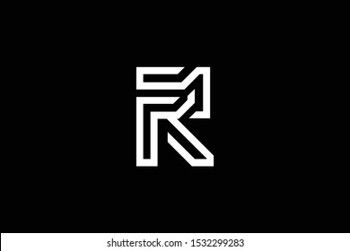 Initial R RR RP PR modern monogram and elegant logo design, Professional Letters Vector Icon Logo on black background.