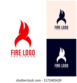 Initial R S F with Fire logo design vector, Fire icon simple logo design template