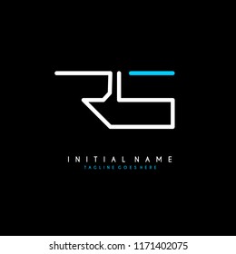 Initial R S minimalist modern logo identity vector