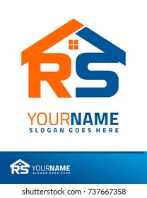 Initial R and S real estate logo template vector
