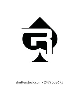 Initial R Spade Ace Simple Modern Icon Design Logo