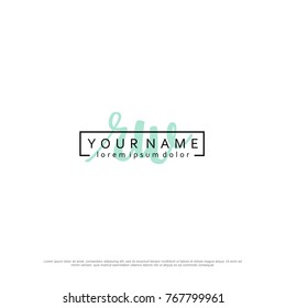 Initial R & W elegant logo template vector