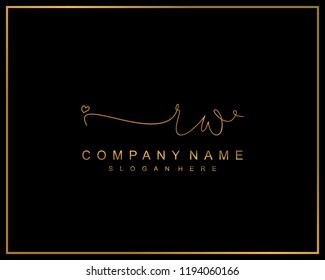 Initial R W handwriting logo template vector