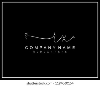 Initial R X handwriting logo template vector