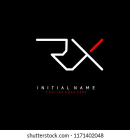Initial R X minimalist modern logo identity vector