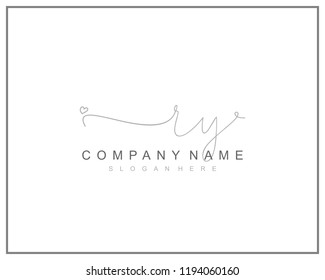 Initial R Y handwriting logo template vector