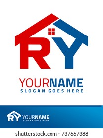 Initial R and Y real estate logo template vector
