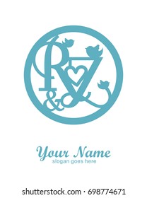 Initial R & Z wedding logo template vector