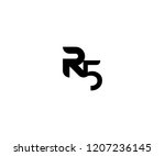 Initial R5 Letter Linked Simple Flat Modern Monogram Logo