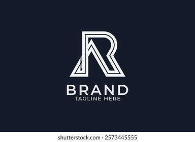 Initial RA or AR Monogram Logo, letter R A with monoline design logo inspiration, vector illustration