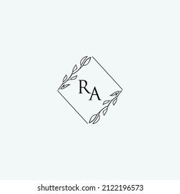 Initial RA beauty elegant logo design floral template illustration