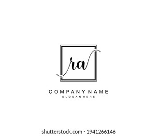 Initial RA beauty monogram and elegant logo design, handwriting logo of initial signature, wedding, fashion, floral and botanical with creative template.