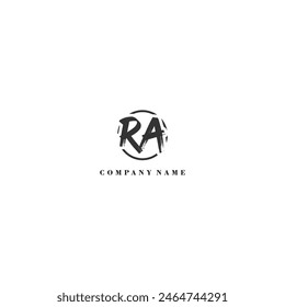 Initial RA brush logo company trend identity