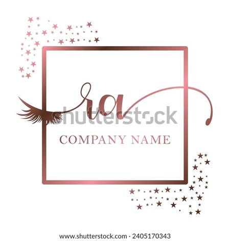 Initial RA calligraphy company eye and eyelash handwriting