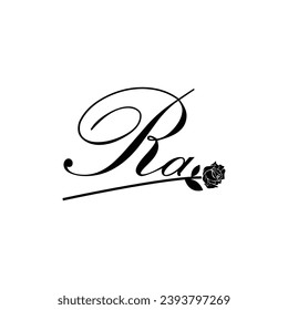 Initial RA Handschrift Blumentypografie Ornament modern