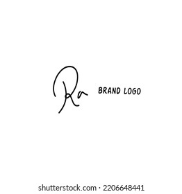 Initial Ra logo handwriting vector