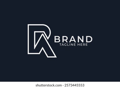 Initial RA Monogram Logo, letter R A with monoline design logo inspiration, vector illustration