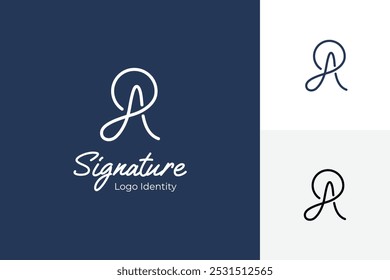 Initial RA signature identity logo design, calligraphic logotype. Creative alphabet vector logo design