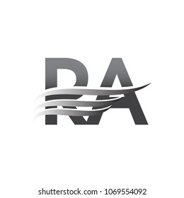 Initial RA wing logo, grey color vector logotype, logo for company name business and company identity.
