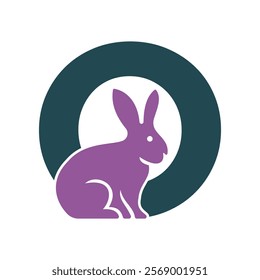 Initial Rabbit Logo Combine With Letter O Vector Template