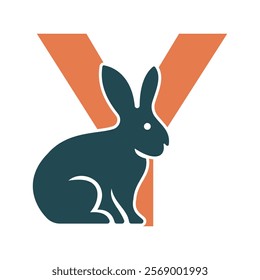 Initial Rabbit Logo Combine With Letter Y Vector Template