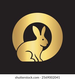Initial Rabbit Logo Combine With Letter O Vector Template