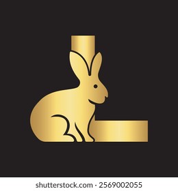 Initial Rabbit Logo Combine With Letter L Vector Template