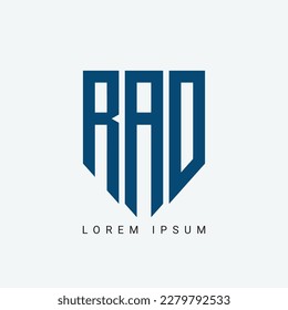 initial RAD rounded Letter Logo Design Monogram Icon Vector Template