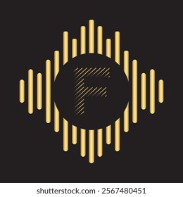 Initial Rained Logo Combine With Letter F Vector Template