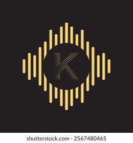Initial Rained Logo Combine With Letter K Vector Template