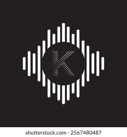 Initial Rained Logo Combine With Letter K Vector Template