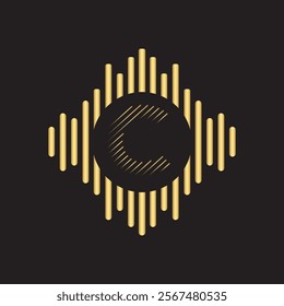 Initial Rained Logo Combine With Letter C Vector Template