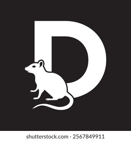 Initial Rat Logo Combine With Letter D Vector Template