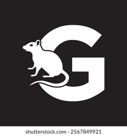 Initial Rat Logo Combine With Letter G Vector Template