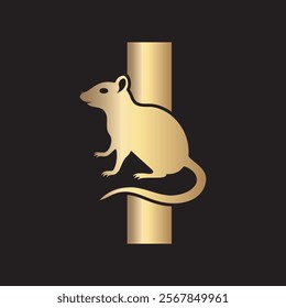 Initial Rat Logo Combine With Letter I Vector Template