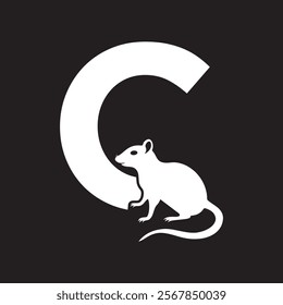 Initial Rat Logo Combine With Letter C Vector Template