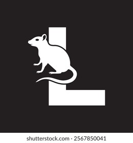 Initial Rat Logo Combine With Letter L Vector Template