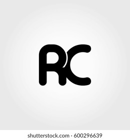 initial rc black business logo