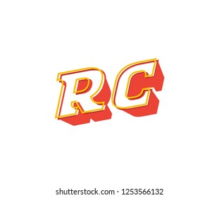 Initial RC Letter Creative 3D Style Logotype