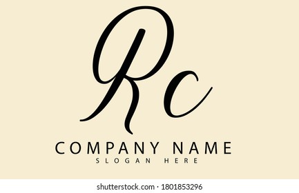 initial Rc logo design, Rc vector logo letter design template 